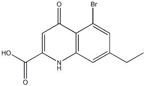 5-Bromo-7-ethyl-1,4-dihydro-4-oxoquinoline-2-carboxylic acid 结构式