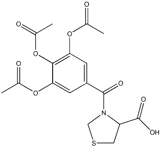 3-[3,4,5-Tris(acetyloxy)benzoyl]thiazolidine-4-carboxylic acid 结构式