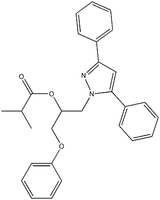 Isobutyric acid [1-(3,5-diphenyl-1H-pyrazol-1-yl)-3-phenoxypropan-2-yl] ester 结构式