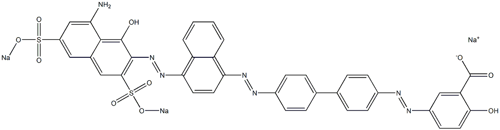 5-[[4'-[[4-[[8-Amino-1-hydroxy-3,6-bis(sodiosulfo)-2-naphthalenyl]azo]-1-naphthalenyl]azo]-1,1'-biphenyl-4-yl]azo]-2-hydroxybenzoic acid sodium salt 结构式