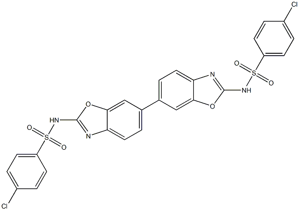 2,2'-Bis(4-chlorophenylsulfonylamino)-6,6'-bibenzoxazole 结构式