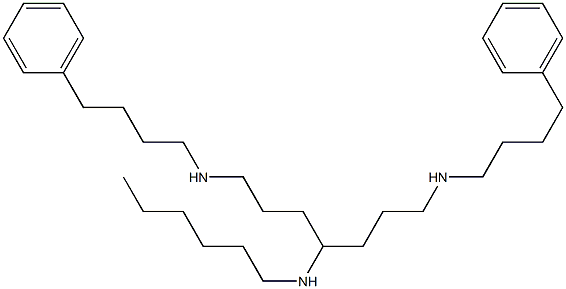 N,N''-Bis(4-phenylbutyl)-N'-hexylheptane-1,4,7-triamine 结构式