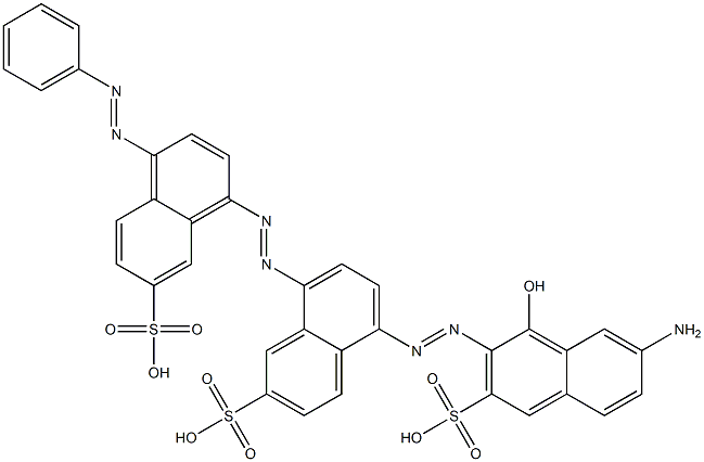 5-[(7-Amino-1-hydroxy-3-sulfo-2-naphtyl)azo]-8-[[4-(phenylazo)-7-sulfo-1-naphtyl]azo]-2-naphthalenesulfonic acid 结构式