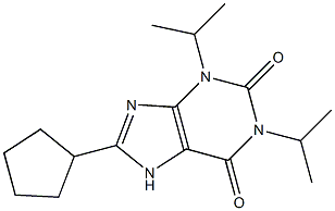 1,3-Diisopropyl-8-cyclopentylxanthine 结构式