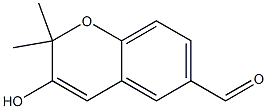 2,2-Dimethyl-3-hydroxy-2H-1-benzopyran-6-carbaldehyde 结构式