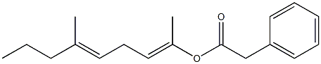 Phenylacetic acid 1,5-dimethyl-1,4-octadienyl ester 结构式