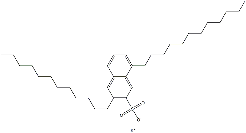 3,8-Didodecyl-2-naphthalenesulfonic acid potassium salt 结构式