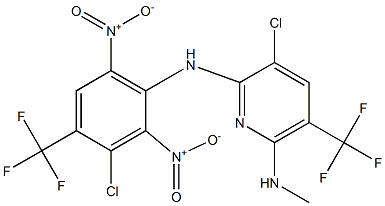 3-Chloro-6-methylamino-5-trifluoromethyl-N-(3-chloro-4-trifluoromethyl-2,6-dinitrophenyl)pyridin-2-amine 结构式