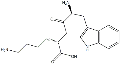 (2R)-6-Amino-2-[(S)-4-(1H-indol-3-yl)-3-amino-2-oxobutyl]hexanoic acid 结构式