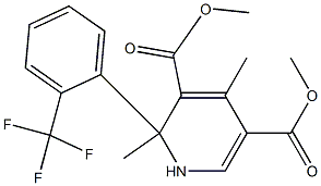 2-[2-(Trifluoromethyl)phenyl]-2,4-dimethyl-1,2-dihydropyridine-3,5-dicarboxylic acid dimethyl ester 结构式