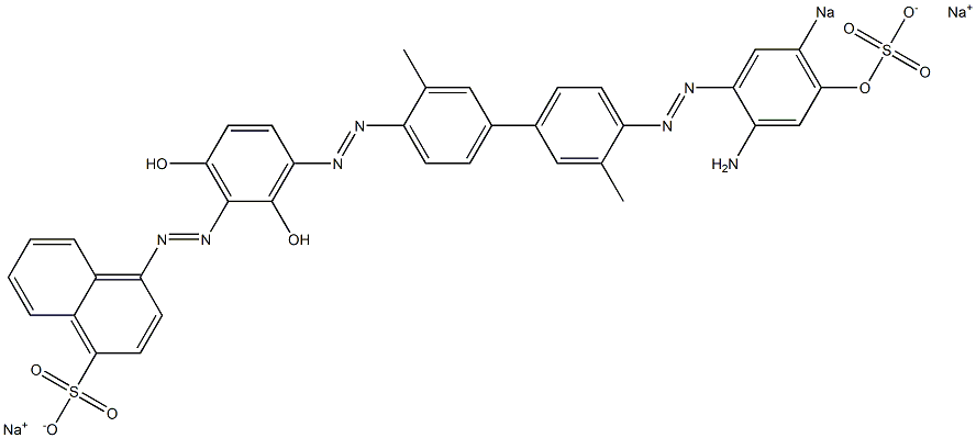 4-[[3-[[4'-[(2-Amino-4-hydroxy-5-sodiosulfophenyl)azo]-3,3'-dimethyl-1,1'-biphenyl-4-yl]azo]-2,6-dihydroxyphenyl]azo]naphthalene-1-sulfonic acid sodium salt 结构式