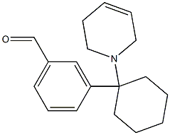 3-[1-[(1,2,3,6-Tetrahydropyridin)-1-yl]cyclohexyl]benzaldehyde 结构式