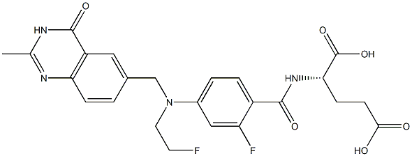 (2S)-2-[2-Fluoro-4-[N-[(3,4-dihydro-2-methyl-4-oxoquinazolin)-6-ylmethyl]-N-(2-fluoroethyl)amino]benzoylamino]glutaric acid 结构式