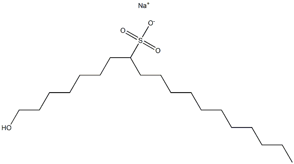 1-Hydroxynonadecane-8-sulfonic acid sodium salt 结构式