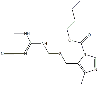 5-[[[(2-Cyano-3-methylguanidino)methyl]thio]methyl]-4-methyl-1H-imidazole-1-carboxylic acid butyl ester 结构式