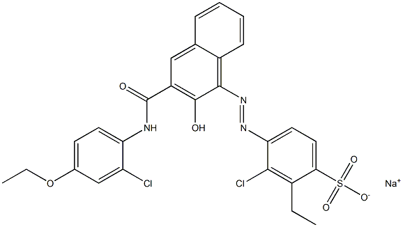 3-Chloro-2-ethyl-4-[[3-[[(2-chloro-4-ethoxyphenyl)amino]carbonyl]-2-hydroxy-1-naphtyl]azo]benzenesulfonic acid sodium salt 结构式