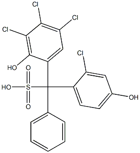 (2-Chloro-4-hydroxyphenyl)(3,4,5-trichloro-2-hydroxyphenyl)phenylmethanesulfonic acid 结构式