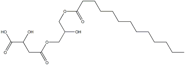 L-Malic acid hydrogen 4-(2-hydroxy-3-tridecanoyloxypropyl) ester 结构式