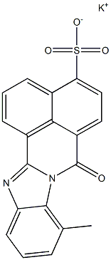 9-Methyl-7-oxo-7H-benzimidazo[2,1-a]benz[de]isoquinoline-4-sulfonic acid potassium salt 结构式