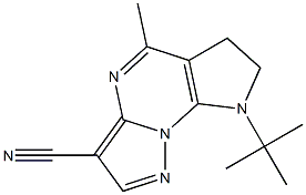 8-(1,1-Dimethylethyl)-6,7-dihydro-5-methyl-8H-1,4,8,8b-tetraaza-as-indacene-3-carbonitrile 结构式