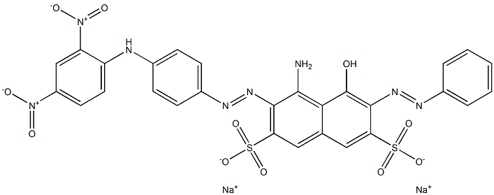 4-Amino-5-hydroxy-6-phenylazo-3-[[4-[N-(2,4-dinitrophenyl)amino]phenyl]azo]naphthalene-2,7-disulfonic acid disodium salt 结构式