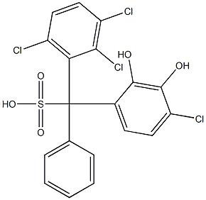 (4-Chloro-2,3-dihydroxyphenyl)(2,3,6-trichlorophenyl)phenylmethanesulfonic acid 结构式