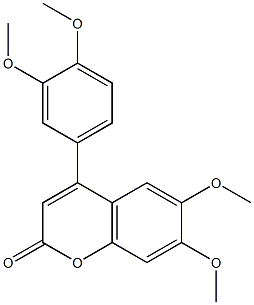 4-(3,4-Dimethoxyphenyl)-6,7-dimethoxycoumarin 结构式