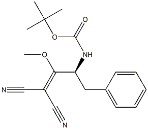 [(S)-3-Phenyl-2-[(tert-butoxycarbonyl)amino]-1-methoxypropylidene]malononitrile 结构式