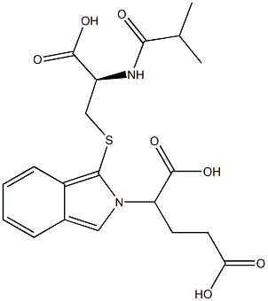 S-[2-(1,3-Dicarboxypropyl)-2H-isoindol-1-yl]-N-isobutyryl-L-cysteine 结构式