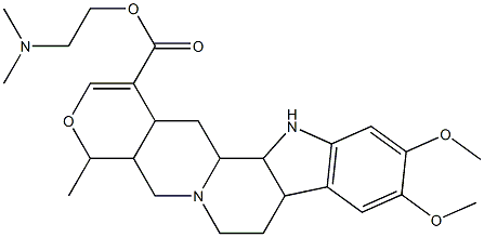 4a,5,7,8,8a,13,13a,13b,14,14a-Decahydro-10,11-dimethoxy-4-methyl-4H-indolo[2,3-a]pyrano[3,4-g]quinolizine-1-carboxylic acid 2-(dimethylamino)ethyl ester 结构式