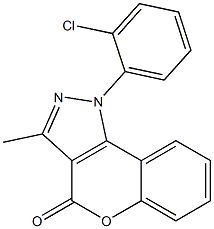 1-(2-Chlorophenyl)-3-methyl[1]benzopyrano[4,3-c]pyrazol-4(1H)-one 结构式