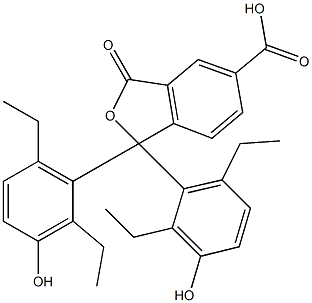 1,1-Bis(2,6-diethyl-3-hydroxyphenyl)-1,3-dihydro-3-oxoisobenzofuran-5-carboxylic acid 结构式