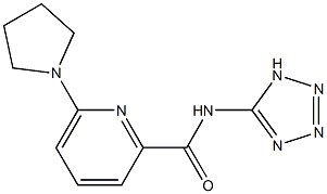 6-(1-Pyrrolidinyl)-N-(1H-tetrazol-5-yl)pyridine-2-carboxamide 结构式