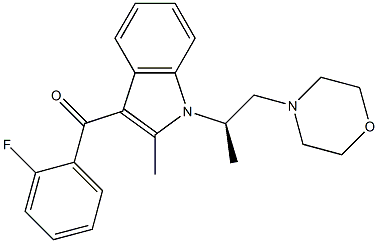 3-(2-Fluorobenzoyl)-2-methyl-1-[(1R)-1-methyl-2-morpholinoethyl]-1H-indole 结构式