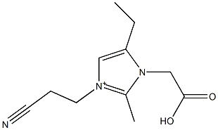 3-(2-Cyanoethyl)-2-methyl-5-ethyl-1-(carboxymethyl)-1H-imidazol-3-ium 结构式