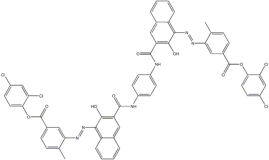 1,4-Bis[1-[[2-methyl-5-(2,4-dichlorophenoxycarbonyl)phenyl]azo]-2-hydroxy-3-naphthoylamino]benzene 结构式