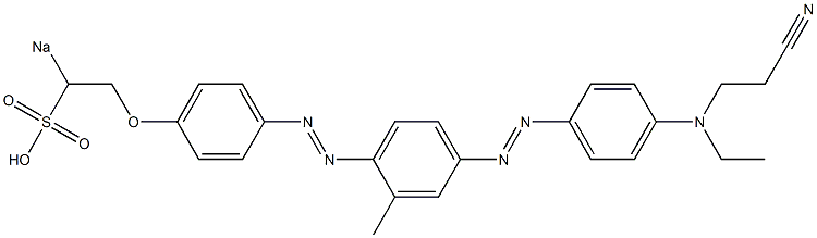 3-Methyl-4-[4-(2-sodiosulfoethoxy)phenylazo]-4'-[N-(2-cyanoethyl)-N-ethylamino]azobenzene 结构式