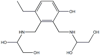 2,3-Bis[[(1,2-dihydroxyethyl)amino]methyl]-4-ethylphenol 结构式