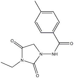 N-(3-Ethyl-2,4-dioxoimidazolidin-1-yl)-4-methylbenzamide 结构式