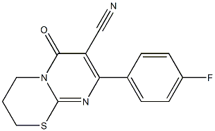 3,4-Dihydro-8-(4-fluorophenyl)-6-oxo-2H,6H-pyrimido[2,1-b][1,3]thiazine-7-carbonitrile 结构式