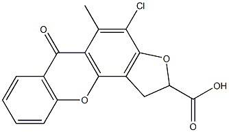 1,2-Dihydro-4-chloro-5-methyl-6-oxo-6H-furo[2,3-c]xanthene-2-carboxylic acid 结构式