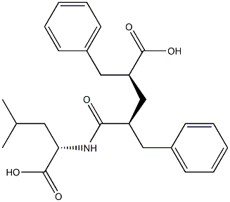 N-[(2S,4S)-2,4-Dibenzyl-4-carboxybutyryl]-L-leucine 结构式