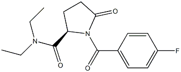 (2R)-N,N-Diethyl-1-(4-fluorobenzoyl)-5-oxo-2-pyrrolidinecarboxamide 结构式