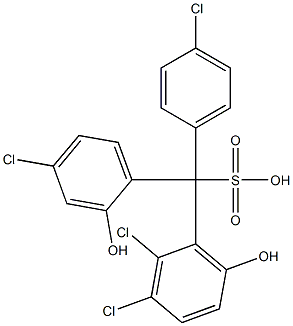 (4-Chlorophenyl)(4-chloro-2-hydroxyphenyl)(2,3-dichloro-6-hydroxyphenyl)methanesulfonic acid 结构式