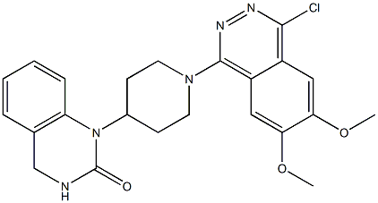 1-[4-[(1,2,3,4-Tetrahydro-2-oxoquinazolin)-1-yl]piperidino]-4-chloro-6,7-dimethoxyphthalazine 结构式