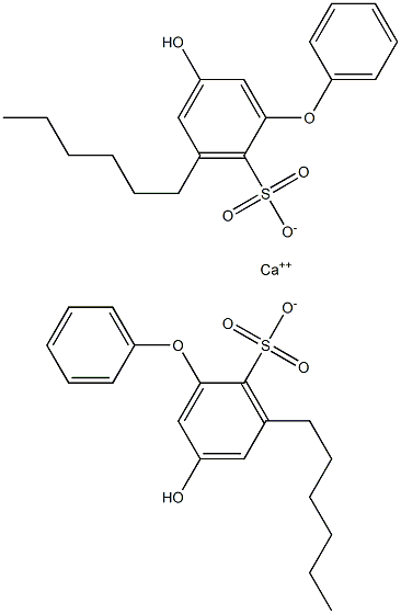 Bis(5-hydroxy-3-hexyl[oxybisbenzene]-2-sulfonic acid)calcium salt 结构式
