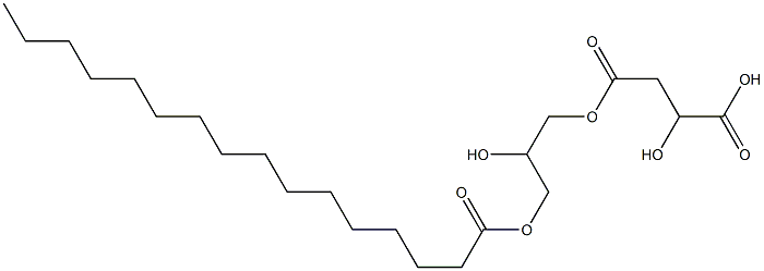 L-Malic acid hydrogen 4-(2-hydroxy-3-hexadecanoyloxypropyl) ester 结构式