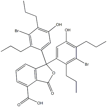 1,1-Bis(3-bromo-5-hydroxy-2,4-dipropylphenyl)-1,3-dihydro-3-oxoisobenzofuran-4-carboxylic acid 结构式