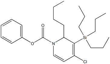 4-Chloro-1,2-dihydro-2-butyl-3-(tripropylsilyl)pyridine-1-carboxylic acid phenyl ester 结构式