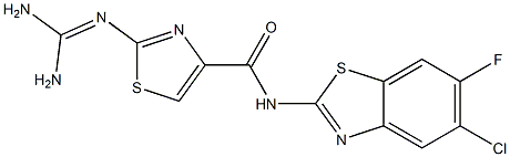 2-(Diaminomethyleneamino)-N-(5-chloro-6-fluoro-2-benzothiazolyl)thiazole-4-carboxamide 结构式